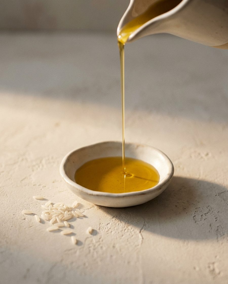 Aceite de oliva virgen extra vertido en un cuenco de cerámica